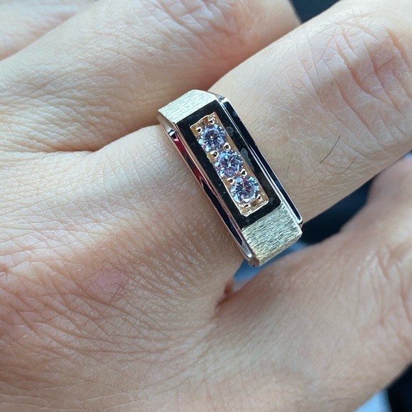 8mm Mens Engagement Ring Solid 14k Yellow Gold - Picture 15 of 15